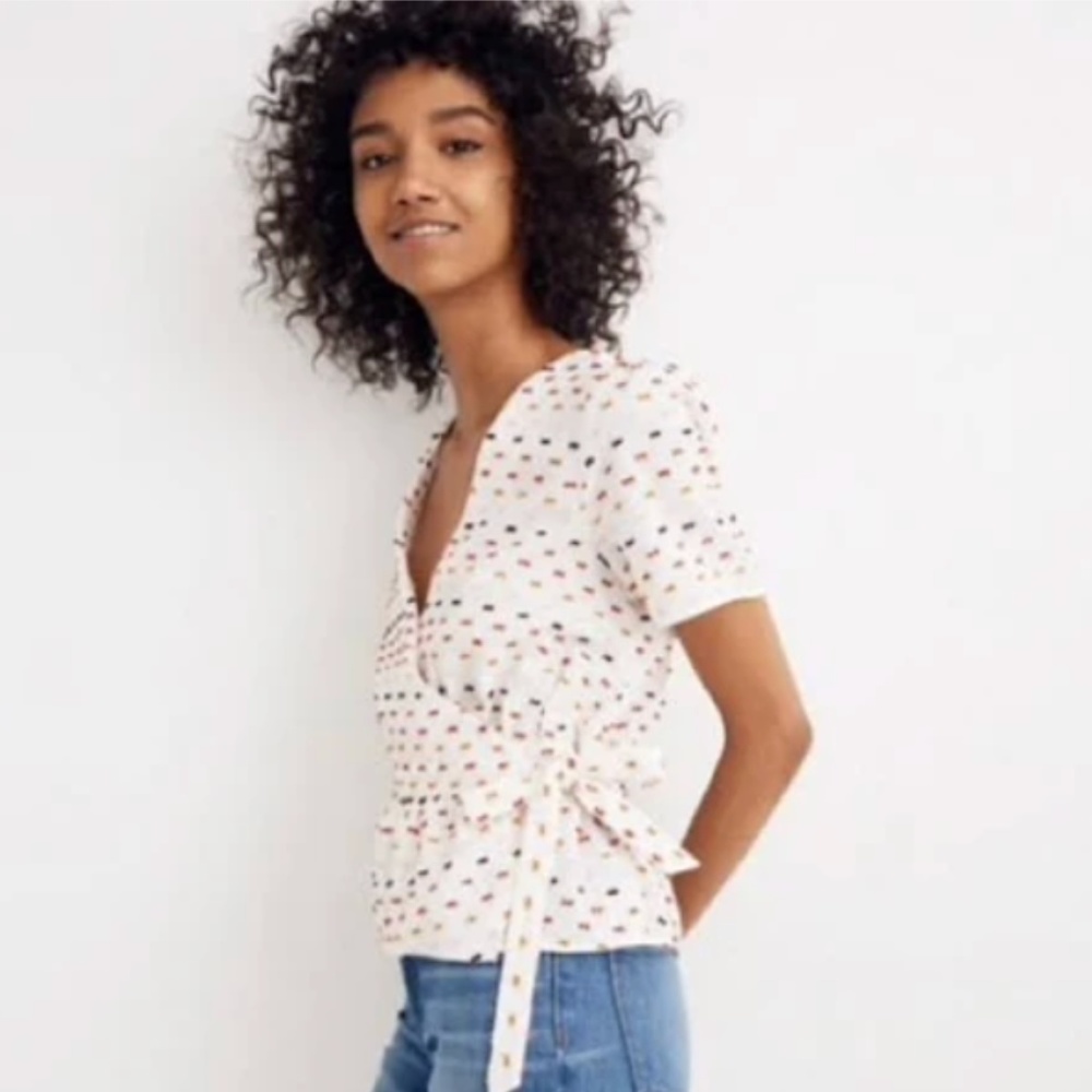 Madewell Clipdot Wrap Top